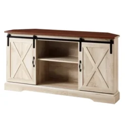Robinson Rustic Transitional Sliding Barn Door Corner TV Stand For TVs Up To 58" - Saracina Home 14 Robinson Rustic Transitional Sliding Barn Door Corner TV Stand For TVs Up To 58" - Saracina Home -Saracina Home GUEST 6e109b39 6d6c 4895 919b 7921459b2a8c