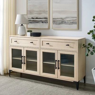 4 Door Reeded Glass Storage Sideboard - Saracina Home 4 Door Reeded Glass Storage Sideboard - Saracina Home -Saracina Home GUEST 7058a409 0346 4575 9379 b7ed1fea9980