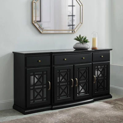 Selma Transitional 3 Tiered Ornate Fretwork Door Sideboard - Saracina Home Selma Transitional 3 Tiered Ornate Fretwork Door Sideboard - Saracina Home -Saracina Home GUEST 723c1bc3 12e9 4592 ad72 401e4138ac68