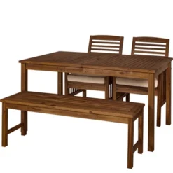 Ravenscroft 4pc Acacia Wood Patio Dining Set - Saracina Home -Saracina Home GUEST 75afd81f e6e4 45c3 aebe 4c43e3ff6625