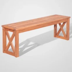 3pc Acacia Wood X Design Outdoor Patio Dining Set - Brown - Saracina Home -Saracina Home GUEST 75ce0a94 fe4a 4f50 a8c4 ec7c4c7f049b