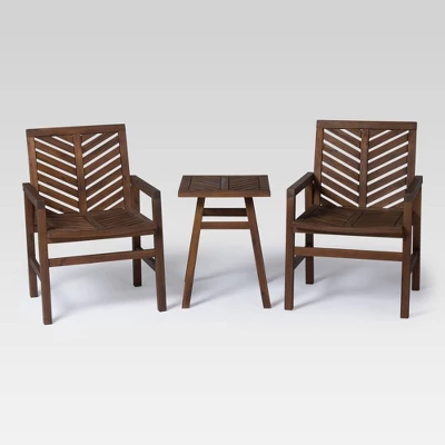 3pc Slatted Chevron Acacia Wood Patio Chat Set - Saracina Home 3pc Slatted Chevron Acacia Wood Patio Chat Set - Saracina Home -Saracina Home GUEST 75f24744 14ee 4941 ad2e 3d82aa340fcf