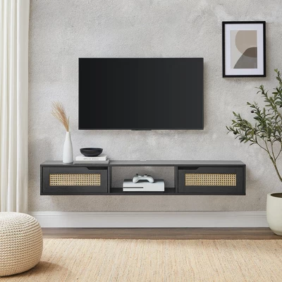 Modern Boho Floating TV Stand for TVs up to 65" with Rattan Doors - Saracina Home Modern Boho Floating TV Stand For TVs Up To 65" With Rattan Doors - Saracina Home -Saracina Home GUEST 76eac520 24ad 47c2 a6b9 24cf0016994e