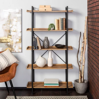 68" 5 Tray Shelf Urban Pipe X Back Bookshelf - Saracina Home 68" 5 Tray Shelf Urban Pipe X Back Bookshelf - Saracina Home -Saracina Home GUEST 7ad9f6be 6ef0 46de 8004 93e79c8b8790