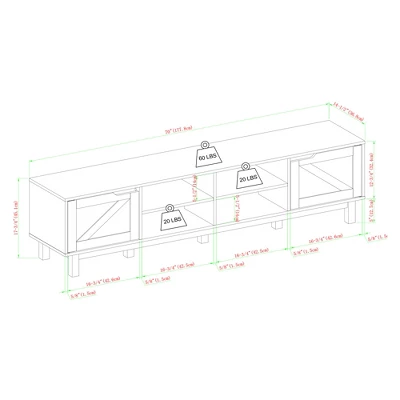 Modern Rustic 2 Door Storage TV Stand for TVs up to 80" - Saracina Home Modern Rustic 2 Door Storage TV Stand For TVs Up To 80" - Saracina Home -Saracina Home GUEST 7b1619fe 8c66 46fe a10f a9d3ba31b400