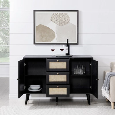 Modern Boho Wood and Rattan Storage Sideboard Black - Saracina Home Modern Boho Wood And Rattan Storage Sideboard Black - Saracina Home -Saracina Home GUEST 7bc37572 f000 43c4 929d e98d99d140c8