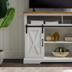 Transitional Sliding Barndoor Highboy TV Stand For TVs Up To 58" - Saracina Home 11 Transitional Sliding Barndoor Highboy TV Stand For TVs Up To 58" - Saracina Home -Saracina Home GUEST 7cd0ecba a376 40d3 bbe3 d9a2cc935598