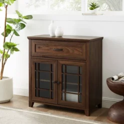 Transitional 2 Door Window Pane Accent Cabinet Dark Walnut - Saracina Home 3 Transitional 2 Door Window Pane Accent Cabinet Dark Walnut - Saracina Home -Saracina Home GUEST 7d807aed e667 4f3e 9acb 433af0d61f65