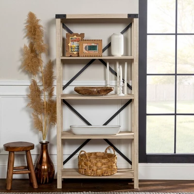 64" Sophie Industrial X Frame Bookshelf - Saracina Home 64" Sophie Industrial X Frame Bookshelf - Saracina Home -Saracina Home GUEST 7dd1da51 215c 4c7e 85a3 01c448603731