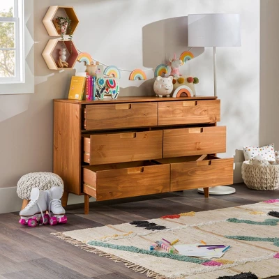 Mid-Century Modern Groove Wood 6 Drawer Dresser - Saracina Home Mid-Century Modern Groove Wood 6 Drawer Dresser - Saracina Home -Saracina Home GUEST 7faaf4e0 3bb4 4268 99ad 0f6342d872ce