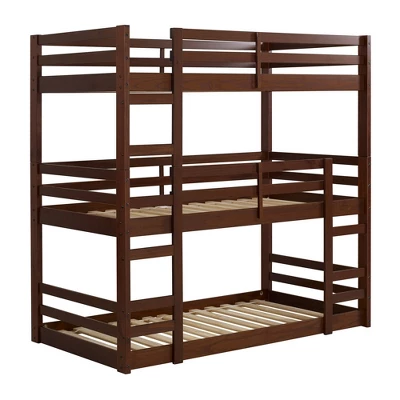 Twin Indy Solid Wood Triple Bunk Bed Walnut - Saracina Home Twin Indy Solid Wood Triple Bunk Bed Walnut - Saracina Home -Saracina Home GUEST 8018049b e53a 4270 8e3c 328f5ca4c6f2