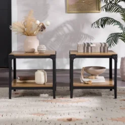 Set Of 2 Benny Urban Industrial Angle Iron Side Tables - Saracina Home 10 Set Of 2 Benny Urban Industrial Angle Iron Side Tables - Saracina Home -Saracina Home GUEST 805a5e76 b2c9 47bf ac9c 7696f3043384