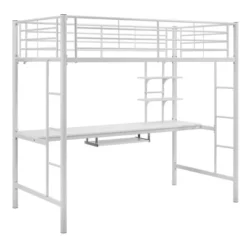 Twin Analise Metal Loft Bed With Wood Desk - Saracina Home -Saracina Home GUEST 8357b671 fdb1 4721 a4f5 a308ffe4f1a3