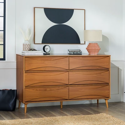 Mid-Century Modern Contoured 6 Drawer Dresser - Saracina Home Mid-Century Modern Contoured 6 Drawer Dresser - Saracina Home -Saracina Home GUEST 835bca04 5042 4090 9359 69c944436414