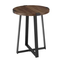 Wrightson Urban Industrial Faux Wrap Leg Round Side Table - Saracina Home -Saracina Home GUEST 85175990 d6ce 4a98 b921 b0ae1f64a193