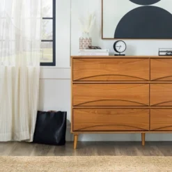 Mid-Century Modern Contoured 6 Drawer Dresser - Saracina Home 11 Mid-Century Modern Contoured 6 Drawer Dresser - Saracina Home -Saracina Home GUEST 85f26b6b 7276 4bfb be1a b80c27461505