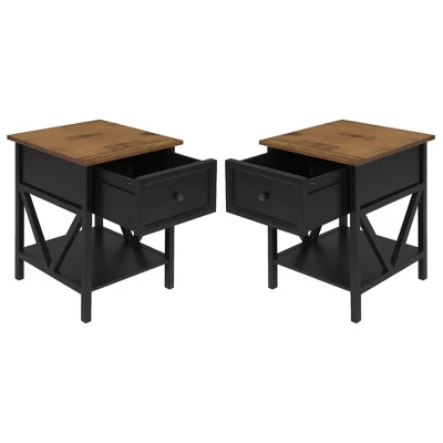 Set of 2 Farmhouse Single Drawer V Frame Nightstands - Saracina Home Set Of 2 Farmhouse Single Drawer V Frame Nightstands - Saracina Home -Saracina Home GUEST 863f40f2 6298 441f b2c6 13836fab57da