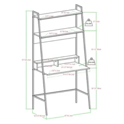 36" Writing Desk With Open Storage Ladder Bookshelf - Saracina Home -Saracina Home GUEST 864304e3 a53d 48ed b6aa 1e59ab6b9550