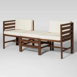 3pc Modular Acacia Wood Patio Chat Set With Cushions - Saracina Home 19 3pc Modular Acacia Wood Patio Chat Set With Cushions - Saracina Home -Saracina Home GUEST 87867d10 2ed7 4519 8f7f 353e1fd3ffa4