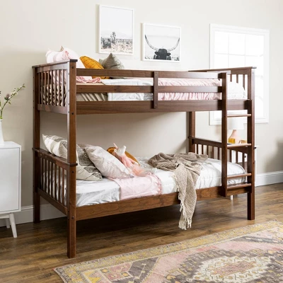 Twin Over Twin Transitional Cottage Solid Pine Bunk Bed Walnut - Saracina Home Twin Over Twin Transitional Cottage Solid Pine Bunk Bed Walnut - Saracina Home -Saracina Home GUEST 87f65405 a4c7 4e71 9af9 9b49f637e83a