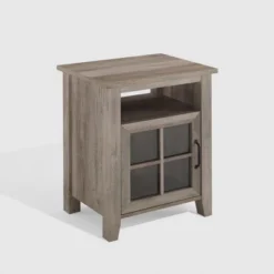 Transitional Classic Windowpane Storage Side Table - Saracina Home -Saracina Home GUEST 88952578 f4c2 4317 9491 b95e5eff9454