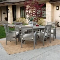 Ravenscroft 7pc Acacia Wood Patio Dining Set With Expandable Table Gray Wash - Saracina Home 2 Ravenscroft 7pc Acacia Wood Patio Dining Set With Expandable Table Gray Wash - Saracina Home -Saracina Home GUEST 889c2880 646f 4dc8 8afa 505dda3449d8