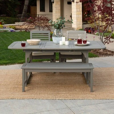 Ravenscroft 4pc Extendable Acacia Wood Outdoor Dining Set - Saracina Home Ravenscroft 4pc Extendable Acacia Wood Outdoor Dining Set - Saracina Home -Saracina Home GUEST 8b86b06a 2842 4453 8da0 9ffcd1aff215