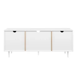 Modern 2 Door TV Stand For TVs Up To 65" Solid White/Coastal Oak/White - Saracina Home 3 Modern 2 Door TV Stand For TVs Up To 65" Solid White/Coastal Oak/White - Saracina Home -Saracina Home GUEST 8d6299a7 77ec 4747 bf51 2c259129aef5