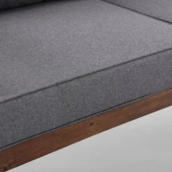 Saybrook Modern Metal And Wood Patio Loveseat - Gray/Dark Brown - Saracina Home -Saracina Home GUEST 8ebe81a5 449a 4cda b83f 3d9bc9da3073