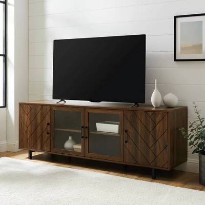 Vik Modern Boho 4 Door Herringbone TV Stand for TVs up to 80" - Saracina Home Vik Modern Boho 4 Door Herringbone TV Stand For TVs Up To 80" - Saracina Home -Saracina Home GUEST 9063eb92 b49a 4de7 8042 61e07cd7b281