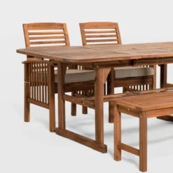 Ravenscroft 4pc Extendable Acacia Wood Outdoor Dining Set - Saracina Home 3 Ravenscroft 4pc Extendable Acacia Wood Outdoor Dining Set - Saracina Home -Saracina Home GUEST 9093e35d 2049 4ddb a85b 14254399b8d2
