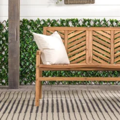 Slatted Chevron Acacia Wood Patio Loveseat – Saracina Home -Saracina Home GUEST 92c3c9b0 8087 4ad7 9b5b bc9546058aaf