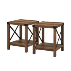 Set Of 2 Sophie Rustic Farmhouse X Frame Side Tables - Saracina Home -Saracina Home GUEST 94f15c68 b382 4925 90f4 ac7532c4c41e