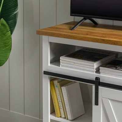 Transitional Sliding Barndoor Highboy TV Stand for TVs up to 58" - Saracina Home Transitional Sliding Barndoor Highboy TV Stand For TVs Up To 58" - Saracina Home -Saracina Home GUEST 9668399f e5a7 419a a34e f0354846aab9