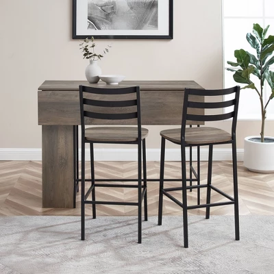 3pc Counter Height Drop Leaf Dining Set Gray Wash - Saracina Home 3pc Counter Height Drop Leaf Dining Set Gray Wash - Saracina Home -Saracina Home GUEST 96762721 7df9 4e01 baca 36dc965f4255