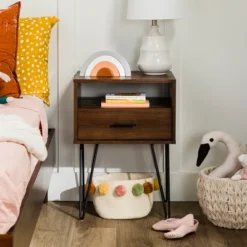 Amal Modern Single Drawer Hairpin Leg Nightstand - Saracina Home 2 Amal Modern Single Drawer Hairpin Leg Nightstand - Saracina Home -Saracina Home GUEST 9a5d15e2 9596 4902 a3f4 23ba6c98cb48