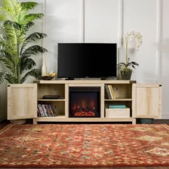 Clarabelle Double Door Farmhouse Electric Fireplace TV Stand For TVs Up To 65" - Saracina Home -Saracina Home GUEST 9ad5d25c 9837 4e55 b4f9 c6207d38f03b