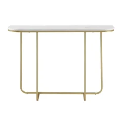 Megan Modern Glam Curved Console Table Faux White Marble/Gold - Saracina Home -Saracina Home GUEST 9c4dc3eb d351 4801 920b 2b36439f8fed