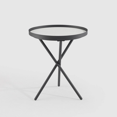 Modern Minimalist Intersecting Tripod Leg Side Table Black/Faux White Marble - Saracina Home Modern Minimalist Intersecting Tripod Leg Side Table Black/Faux White Marble - Saracina Home -Saracina Home GUEST 9c63270b 2b0f 47bd 80c6 5ee6ffc4f68d