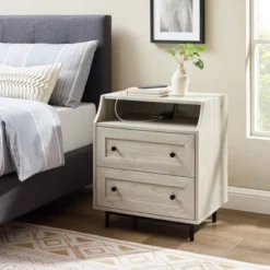 Transitional 2 Drawer Nightstand With USB Port - Saracina Home 4 Transitional 2 Drawer Nightstand With USB Port - Saracina Home -Saracina Home GUEST a0442379 71fe 4ddb 9713 9cd9baec327f