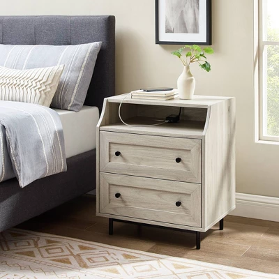 Transitional 2 Drawer Nightstand with USB Port - Saracina Home Transitional 2 Drawer Nightstand With USB Port - Saracina Home -Saracina Home GUEST a0442379 71fe 4ddb 9713 9cd9baec327f