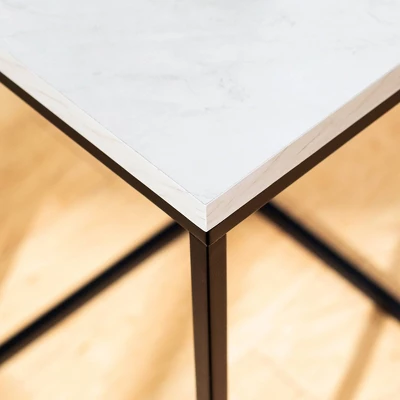 Owen Urban Open Box Frame Side Table Faux White Marble - Saracina Home Owen Urban Open Box Frame Side Table Faux White Marble - Saracina Home -Saracina Home GUEST a18d237f 6d41 471e 8f0b cc124916a1b8