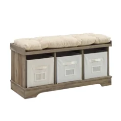 42" Upholstered Wood Entryway Bench With Storage - Saracina Home -Saracina Home GUEST a33dcced 5d4b 41f0 9fff 7ab260692d10