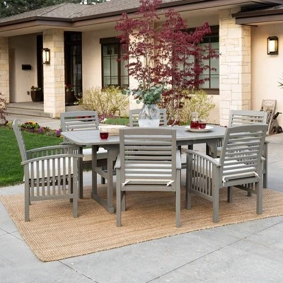 Ravenscroft 7pc Acacia Wood Patio Dining Set with Expandable Table Gray Wash - Saracina Home Ravenscroft 7pc Acacia Wood Patio Dining Set With Expandable Table Gray Wash - Saracina Home -Saracina Home GUEST a61f3118 a8e6 4c97 b143 5c8427cd1458