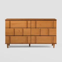 Modern Vertical Accent Solid Wood 6 Drawer Double Dresser - Saracina Home -Saracina Home GUEST a9a10edd 8873 4c3b abef 421345c78f2d