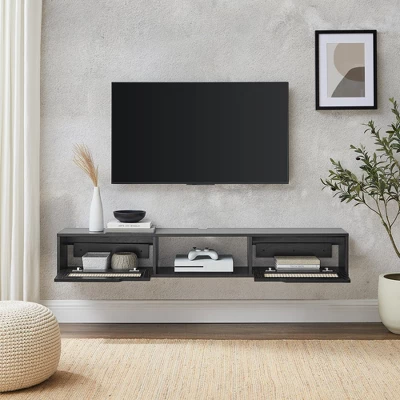 Modern Boho Floating TV Stand for TVs up to 65" with Rattan Doors - Saracina Home Modern Boho Floating TV Stand For TVs Up To 65" With Rattan Doors - Saracina Home -Saracina Home GUEST a9acb95c 4370 4480 9e6d 4d67adf30248