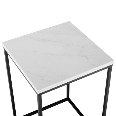 Owen Urban Open Box Frame Side Table Faux White Marble - Saracina Home Owen Urban Open Box Frame Side Table Faux White Marble - Saracina Home -Saracina Home GUEST aac9976d 0065 45dc 834e 760c9bc8ea83