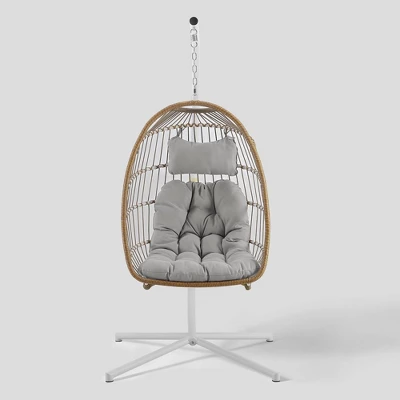 Toluca Hanging Outdoor Boho Egg Chair with Cushion - Saracina Home Toluca Hanging Outdoor Boho Egg Chair With Cushion - Saracina Home -Saracina Home GUEST ad461551 95ac 42b6 abb8 823b2399366c