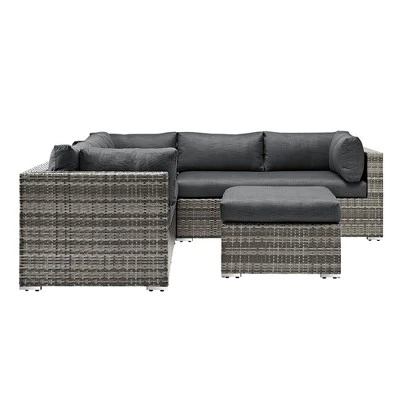 4pc Metal Multi-Shade Rattan Sectional - Gray - Saracina Home 4pc Metal Multi-Shade Rattan Sectional - Gray - Saracina Home -Saracina Home GUEST adee6758 ca17 4ab5 bb6f 4f73e0419ace