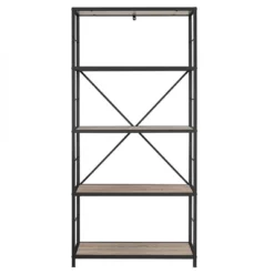 63" 4 Shelf Industrial Transitional Tall Bookshelf - Saracina Home 2 63" 4 Shelf Industrial Transitional Tall Bookshelf - Saracina Home -Saracina Home GUEST ae28e843 9ead 4866 887b 69c057f32e71